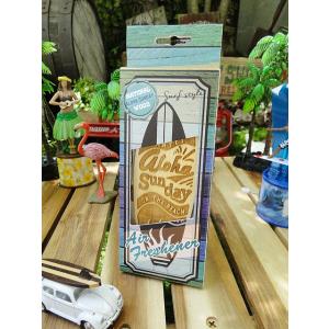 サーフボード型ナチュラルウッドエアーフレッシュナー　（アロハサンデー）　■　アメリカン雑貨　アメリカ...