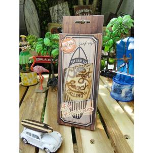 サーフボード型ナチュラルウッドエアーフレッシュナー　（サンセットビーチ）　■　アメリカン雑貨　アメリ...