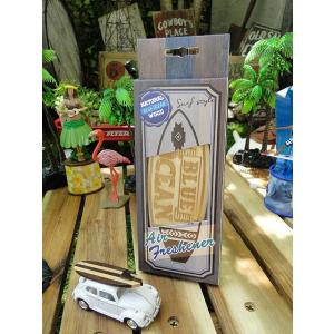 サーフボード型ナチュラルウッドエアーフレッシュナー　（ブルーオーシャン）　■ アメリカ雑貨 アメリカ...