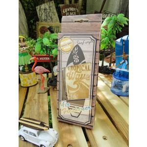 サーフボード型ナチュラルウッドエアーフレッシュナー　（トロピカルウェーブ）　■ アメリカン雑貨 アメ...