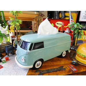 ワーゲンバス　ティッシュボックス　（ミントグリーン）　■　アメリカン雑貨　アメリカ雑貨