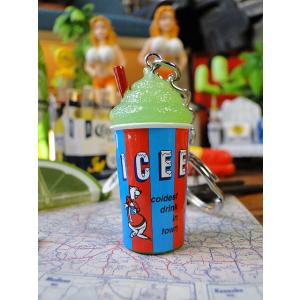 ICEE　アイシーフローズンドリンク　3Dキーホルダー　（グリーン）　■　アメリカン雑貨　アメリカ雑...