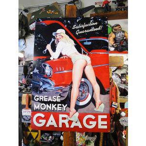 ド迫力！特大サイズ看板 グリースモンキーガレージ　U.S.ヘヴィースチールサイン XXLサイズ ■ ...