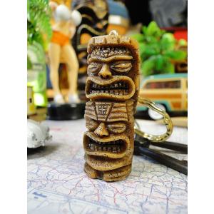 ハワイの神様ティキ　レジン製キーホルダー　（マネー）　■　アメリカン雑貨　アメリカ雑貨　キーリング