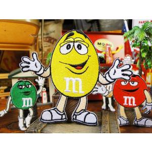 m&amp;m's　キャラクターワッペン　Lサイズ　（イエロー）　■　アメリカン雑貨　アメリカ雑貨