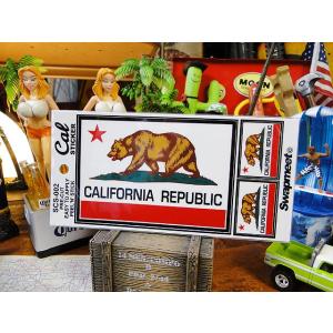 カリフォルニアステッカー　（カリフォルニア州旗3Pセット）　■　アメリカン雑貨　アメリカ雑貨　シール...
