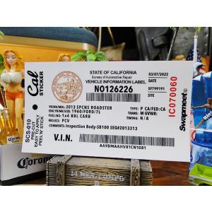 カリフォルニア　ヴィークルステッカー　（ヴィークル　インフォメーション　ラベル）　■　アメリカン雑貨...