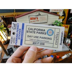 カリフォルニア　パーキングパーミットステッカー　（カリフォルニア州立公園）　ガラスの内側から貼るタイ...