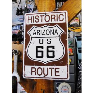 ヒストリックルート66　アリゾナ　ミニブリキ看板 ■ アメリカン雑貨 アメリカ雑貨