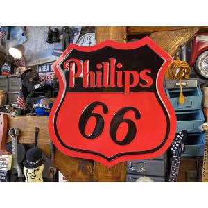 フィリップス66　ブリキ看板　（シールドシェイプ）　■　アメリカン雑貨　アメリカ雑貨