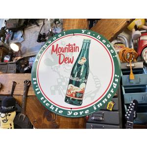 マウンテンデュー　ラウンド型　ブリキ看板　（Ya-hooo!）　■ アメリカン雑貨 アメリカ雑貨