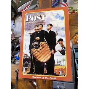ノーマン・ロックウェル　ブリキ看板　（サタデーイブニングポスト/6回裏）　■ アメリカ雑貨 アメリカ...