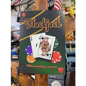 ブラックジャック　ブリキ看板　（TWENTY　ONE）　■ アメリカン雑貨 アメリカ雑貨