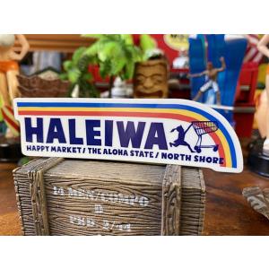 ハレイワ　ハッピーマーケットステッカー　Mサイズ　（081/ロングレインボー）　■　アメリカン雑貨　...