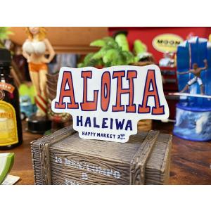 ハレイワ　ハッピーマーケットステッカー　Mサイズ　（047/アロハ）　■　アメリカン雑貨　アメリカ雑...