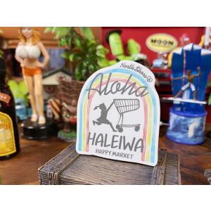 ハレイワ　ハッピーマーケットステッカー　Mサイズ　（009/レインボーゲート）　■　アメリカン雑貨　...