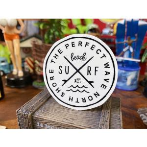 ハレイワ　ハッピーマーケットステッカー　Mサイズ　（037/クロスサーフボード）　■ アメリカ雑貨 ...