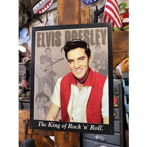 エルビス・プレスリー　（ポートレート）　ブリキ看板 ■ アメリカン雑貨 アメリカ雑貨