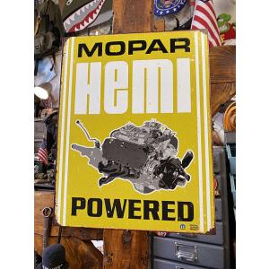 モパー　HEMI POWERED　ブリキ看板　（ヴィンテージ）　■ アメリカン雑貨 アメリカ雑貨