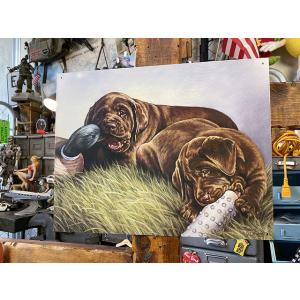 ラブラドールレトリバー　ブリキ看板　（Demolition Crew） ■ アメリカン雑貨 アメリカ...