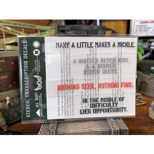 ことわざステンシル転写ステッカー　（カスタムセット/Aタイプ）　ミニサイズ4P入り　■　アメリカン雑...