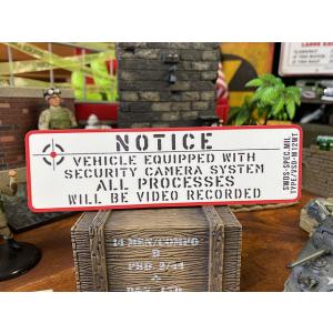 ドラレコ装着車に！ミリタリー　ヴィークル　セキュリティステッカーMサイズ　（ロング/ホワイト）　ドラ...