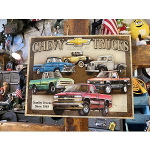 シボレートラック　歴代コレクション　ブリキ看板　■ アメリカン雑貨 アメリカ雑貨