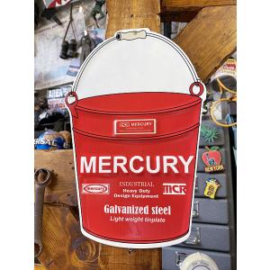マーキュリー　エンボス　ガレージサイン　（レッドバケツ）　■　アメリカン雑貨　アメリカ雑貨