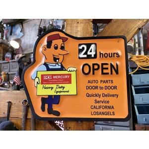マーキュリー　エンボス　ガレージサイン　（ワーカー　ミスターT）　■　アメリカン雑貨　アメリカ雑貨