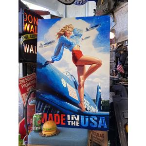 ド迫力！特大サイズ看板 ピンナップガール MADE IN THE USA　U.S.ヘヴィースチールサ...