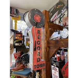 アメリカのアーケードサイン　ウォールオブジェ　（レコード）　両面デザイン　■　アメリカン雑貨　アメリ...