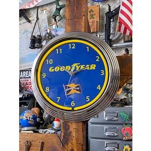 ガレージネオンクロック　（グッドイヤー）　■　アメリカン雑貨　アメリカ雑貨　壁掛時計