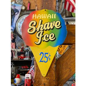 ハワイアン　シェイブアイス　エンボス　ティンサイン　Sサイズ ■ アメリカン雑貨 アメリカ雑貨