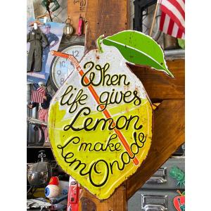 レモネード　エンボス　ティンサイン　（レモンダイカット）　■　アメリカン雑貨　アメリカ雑貨