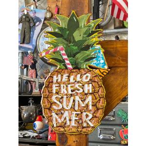 パイナップルジュース　エンボス　ティンサイン ■ アメリカン雑貨 アメリカ雑貨 爆買