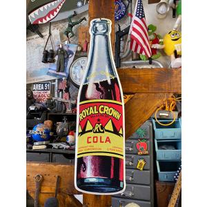 ロイヤルクラウンコーラ　ドリンクボトル型ブリキ看板 ■ アメリカン雑貨 アメリカ雑貨