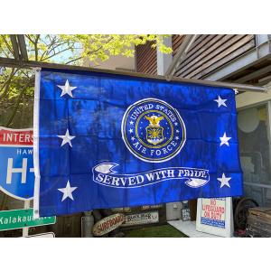 U.S.エアフォース　ミリタリーフラッグ　（エンブレム/横型）　■　アメリカン雑貨　アメリカ雑貨