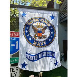 U.S.ネイビー　ミリタリーフラッグ　（エンブレム/縦型）　■　アメリカン雑貨　アメリカ雑貨