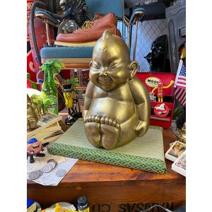 商売繁盛＆開運招福 大阪名物ビリケンさんの縁起のええ置物【●Lサイズ】+【京たたみで作った飾り台 ミ...