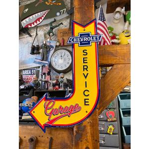 シボレー　サービスガレージ　ロードサイン風ブリキ看板 ■ アメリカン雑貨 アメリカ雑貨