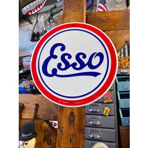 エッソ　ラウンド型　ブリキ看板　■ アメリカン雑貨 アメリカ雑貨