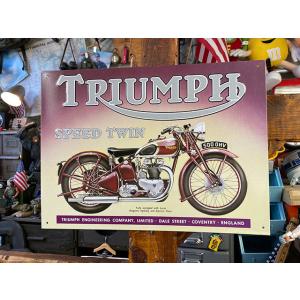 トライアンフ　5Tスピードツイン　ブリキ看板 ■ アメリカン雑貨 アメリカ雑貨