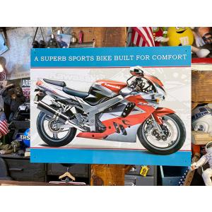 国産バイク　ブリキ看板　（カワサキ　ニンジャ　ZX-9R）　■　アメリカン雑貨　アメリカ雑貨