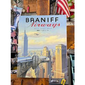 ニューヨークのトラベルポスター　ブリキ看板　（ブラニフ・エアウェイズ）　■　アメリカン雑貨　アメリカ...