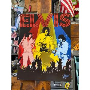 エルヴィス・プレスリー　ブリキ看板　（ライブ・イン・ラスベガス）　■　アメリカン雑貨　アメリカ雑貨