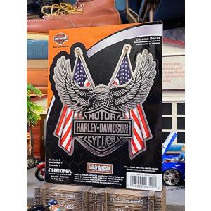 ハーレーダビッドソン　オフィシャルステッカー　クロームデカール　（ハーレーイーグル/星条旗）　■　ア...