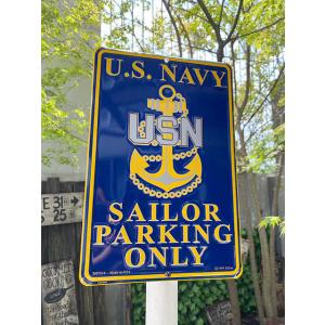 U.S.ネイビーセーラー専用駐車場　ミニブリキ看板 ■ アメリカン雑貨 アメリカ雑貨