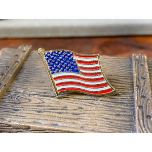 星条旗　ピンバッジ/ピンズ　（風になびく星条旗/ゴールド）