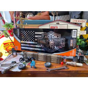 ハーレーダビッドソン　オフィシャルステッカー　ビッグサイズ　クロームデカール　（星条旗＆バー＆シール...