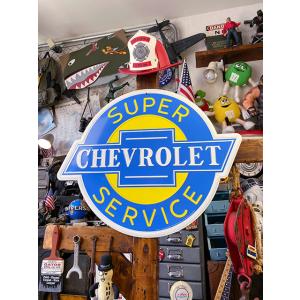 シボレー　ビッグサイズサイン　（スーパーサービス）　■　アメリカン雑貨　アメリカ雑貨　ブリキ看板